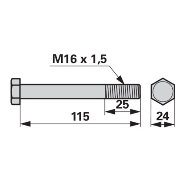 Schraube zu Mulcher M16 x 2