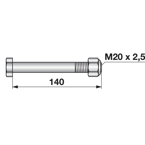 Schraube zu Mulcher M20 x 2,5 – Mulcher Ersatzteil