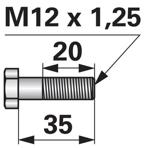 Schraube für Kreiselegge M12 x 1,25 x 35 – Schrauben Ersatzteil