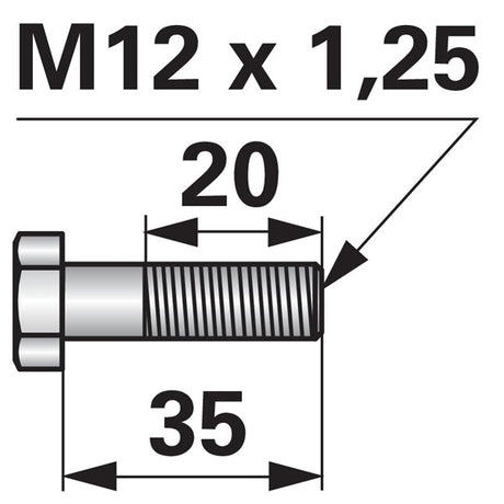 Schraube für Kreiselegge M12 x 1,25 x 35 – Schrauben Ersatzteil