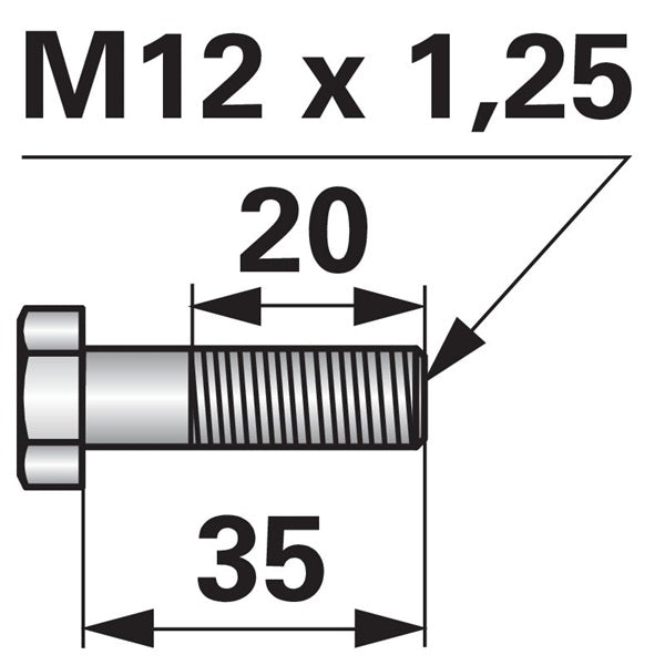 Schraube für Kreiselegge M12 x 1,25 x 35 – Schrauben Ersatzteil