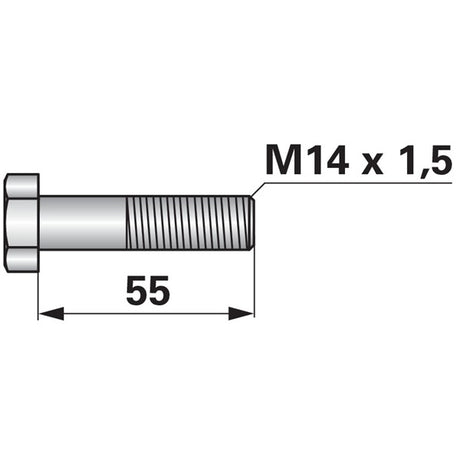 Schraube für Kreiselegge M 14 x 1,5 x 55 – Schrauben Ersatzteil