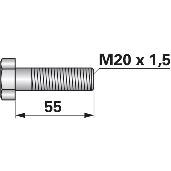 Schraube für Kreiselegge M 20 x 1,5 x 55 – Schrauben Ersatzteil