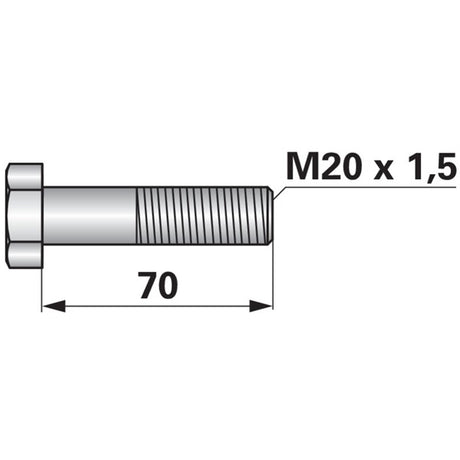Schraube für Kreiselegge M 20 x 1,5 x 70 – Schrauben Ersatzteil