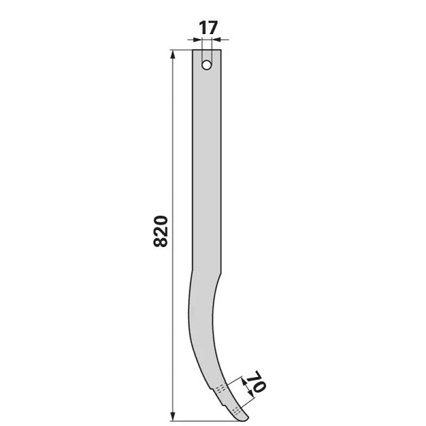 Schwergrubberstiel - 60x25 mm - Länge 820 mm – Grubber Stiele Ersatzteil