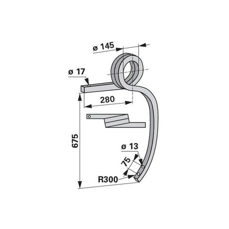 Schwergrubberstiel links anstelle von Amazone HC 118 – Grubber Ersatzteil