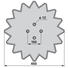Sechscheibe 18" 076409 zu Kverneland – Landtechnik Ersatzteil