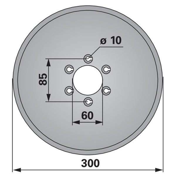 Sechscheibe 300 mm, glatt 289.00.07 zu KMF – Egge Scheiben Ersatzteil