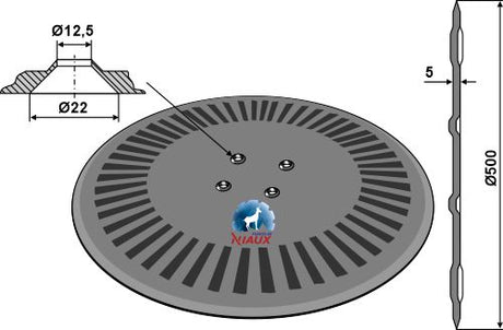 Sechscheibe Ø500x5 KK076407 zu Kverneland