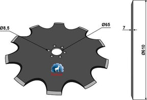 Sechscheibe gezahnt Ø610x7 7209.03.01 zu Rabe