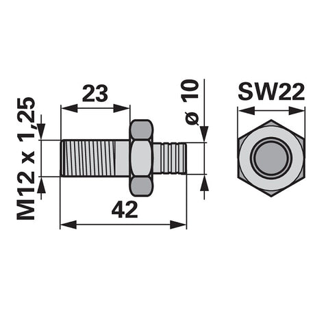 Sechskantschraube M12 x 23 mm Aebi 100.7703 – Schrauben Ersatzteil