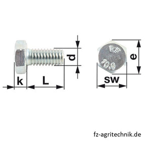 Sechskantschraube M12x40 mm zu Jurop – Landtechnik Ersatzteil