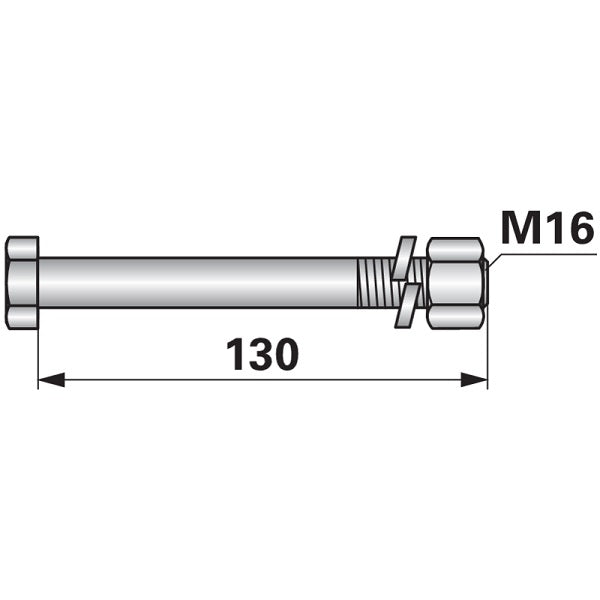 Schraube zu Mulcher M16 x 2 x 130 mm – Schrauben Ersatzteil