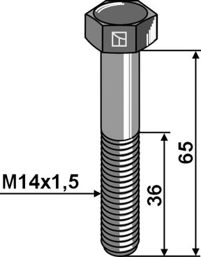 Sechskantschraube mit Feingewinde - M14x1,5x65 - 12.9 zu Maschio - Gaspardo