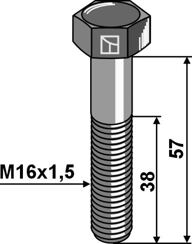 Sechskantschraube mit Feingewinde - M16x1,5x57 - 12.9 C00833 zu Alpego