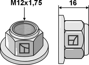 Selbstsichernde Bundmutter - Polystop - M12x1,75 - 10.9 DE286 zu Amazone