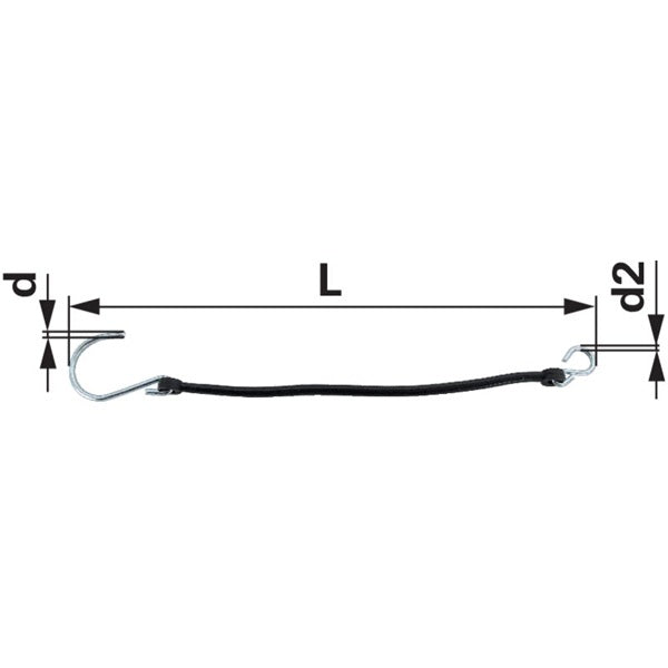 Sicherungsschnur PVC mit Haken - 250 mm - 1 Stück – Sicherheit Ersatzteil