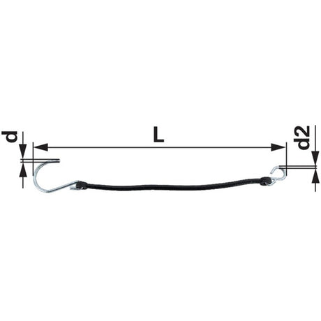 Sicherungsschnur 111895 PVC mit Haken zu Fella - 250 mm - 1 Stück – Scheibenmähwerk Ersatzteil