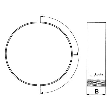 Siebsegment L 665 x B 102 x S 2 mm, d 3 mm passend zu Rheingold – Mühle Ersatzteil