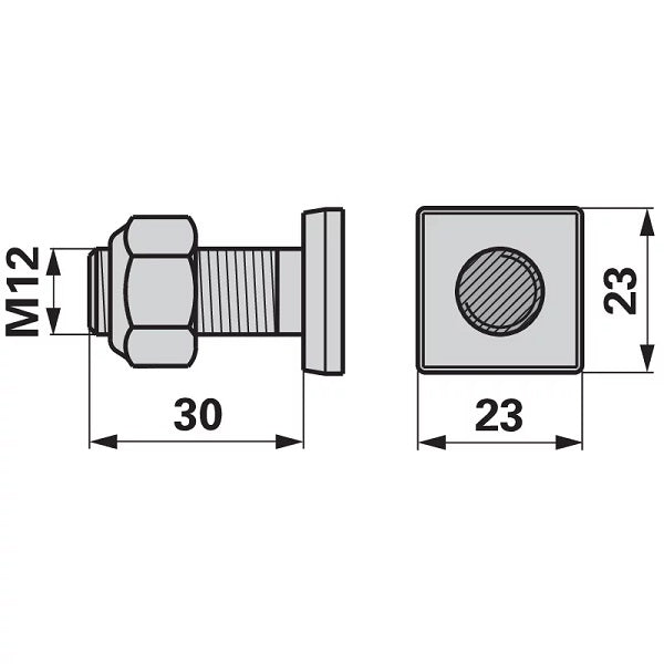 Spezialschraube M12 x 30 mm, zur Sohlenbefestigung Rapid 14891 – Schrauben Ersatzteil