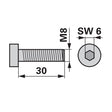 Spannschraube M8 x 30 mm DIN6912 – Schrauben Ersatzteil