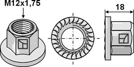 Sperrzahnmutter M12x1,75 901215 zu Köckerling