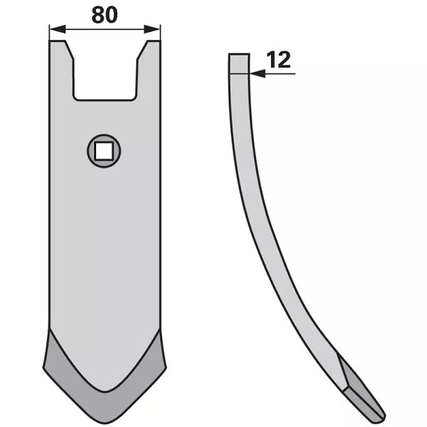 Spitze - Arbeitsbreite 80 mm – Grubber Spitzen Ersatzteil