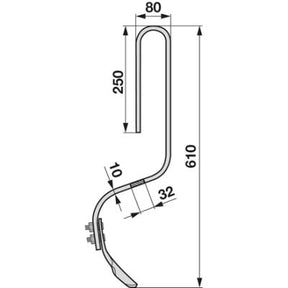 Spurlockererzinke komplett 32x10x610 zu Fiona – Saattechnik Ersatzteil