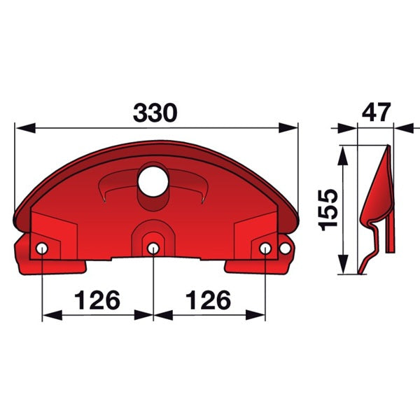 Steinschutz L 330 mm anstelle von Stoll JF3081036X – Scheibenmähwerk Ersatzteil