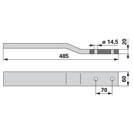 Ersatzstiel 485 x 60 x 20 mm – Grubber Stiele Ersatzteil
