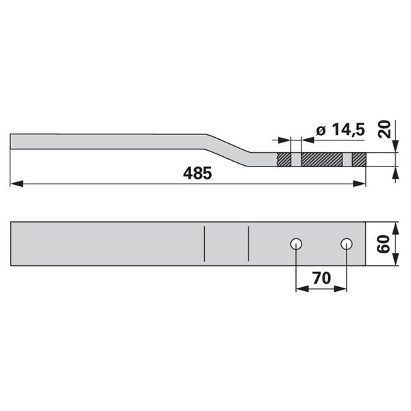 Ersatzstiel 485 x 60 x 20 mm – Grubber Stiele Ersatzteil
