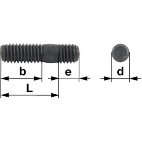 Stehbolzen M10 x 35 mm, Güte 8.8 Stahl blank, DIN939 – Schrauben Ersatzteil