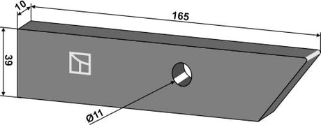 Streifenzwischenstück Kunststoff KK083216R zu Kverneland