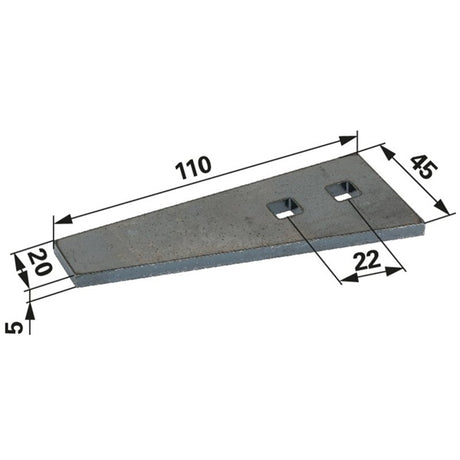 Streuzinken L 110 x B 45 x S 5 mm zu Pöttinger 630420680 – Landtechnik Ersatzteil