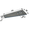 Streuzinken L 110 x B 45 x S 5 mm zu Kirchner E0601.0500 – Landtechnik Ersatzteil