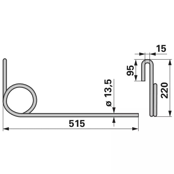 Striegelzinke - Länge 515 mm – Striegel Zinken Ersatzteil