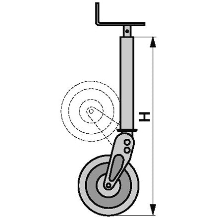 Stützrad klappbar Höhe 960 mm für Anhänger – Stützrad Ersatzteil
