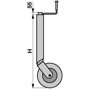 Stützrad starr Höhe 660 mm für Anhänger – Anhängertechnik Ersatzteil