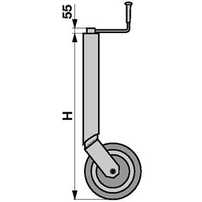 Stützrad starr Höhe 740 mm für Anhänger – Anhängertechnik Ersatzteil