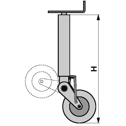 Stützrad klappbar Höhe 790 mm für Anhänger