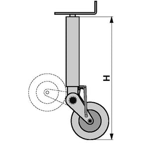 Stützrad klappbar Höhe 840 mm für Anhänger – Stützrad Ersatzteil
