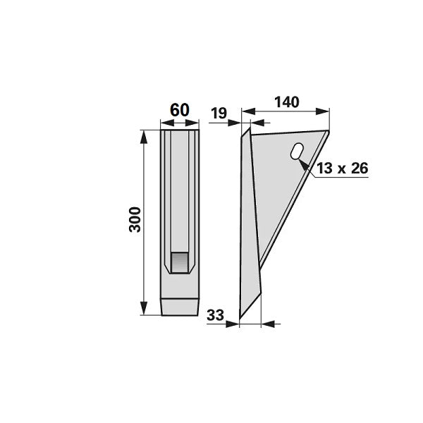 Tiefenlockererschar - Arbeitsbreite 60 mm – Schare Ersatzteil