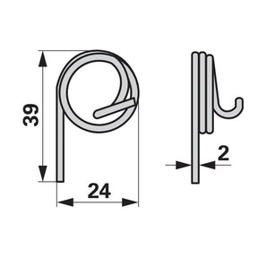 Torsionsfeder AD 24 mm anstelle von Vicon-PZ PZ231 – Kreiselschwader Ersatzteil