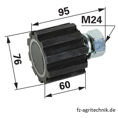 Tragrolle 0721006G zu Hagedorn aus Gummi kpl. – Ladewagen Ersatzteil