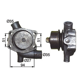 Wasserpumpe U5MW0061 mit Riemenscheibe zu Manitou – Wasserpumpen Ersatzteil
