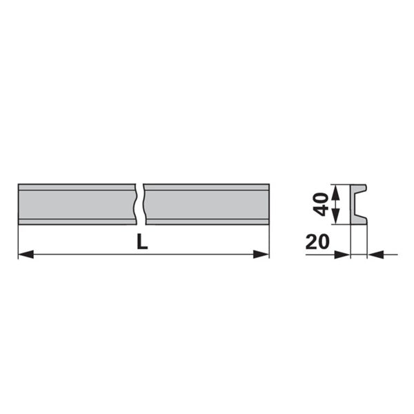 Kratzbodenleiste U-Profil, 40 x 20 mm, ungebohrt, L 3000 mm – Kratzboden Ersatzteil