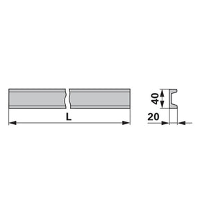 Kratzbodenleiste U-Profil, 40 x 20 mm, ungebohrt, L 1.500 mm – Kratzboden Ersatzteil
