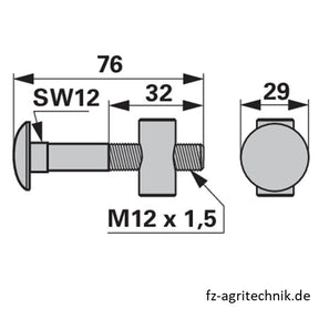 Universal Klemmschraube M 12 x 1,5 x 70 mm - RS945 – Schrauben Ersatzteil