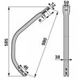 Unterfeder - 50 x 12 mm - Rahmen 60 x 60 mm – Striegel Federn Ersatzteil