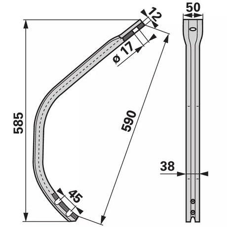 Unterfeder - 50 x 12 mm - Rahmen 60 x 60 mm – Striegel Federn Ersatzteil